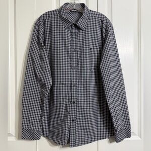 Rohan Men's Navy Plaid Casual Button-Down Sun Protective Long Sleeve Shirt Sz L